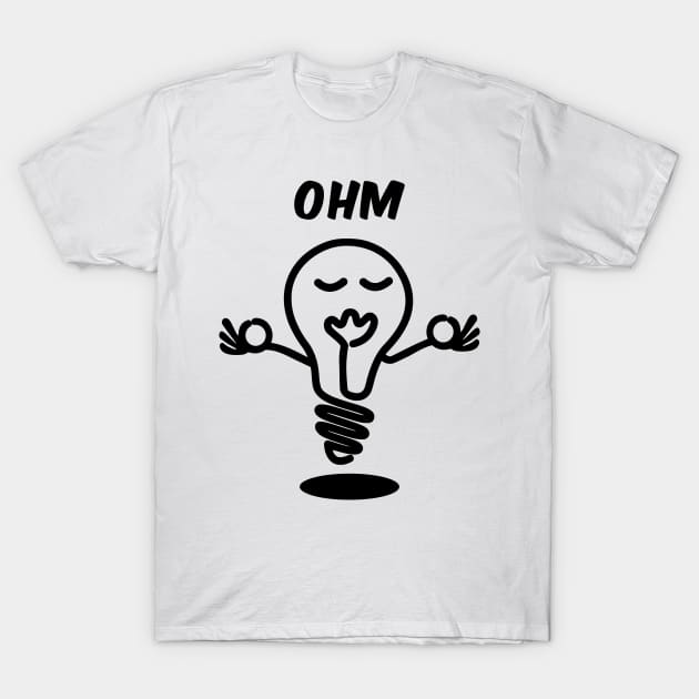 Funny yoga T-shirt - Ohm, the road to Enlightenment T-Shirt by LiveForever